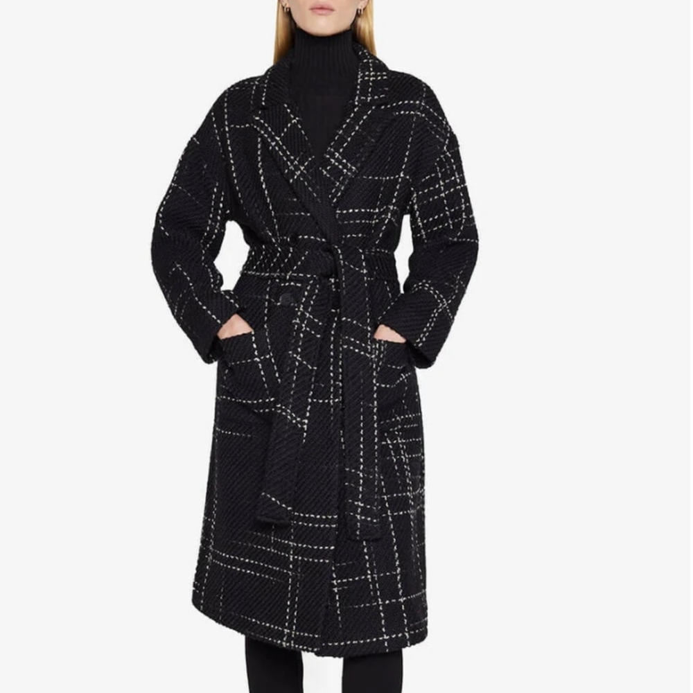 NWT Anine Bing - Norma Coat in Black Plaid